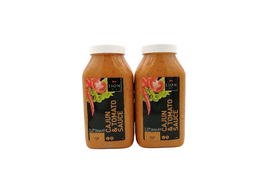 2x Lion Cajun & Tomato Sauce (2.27 Litres)