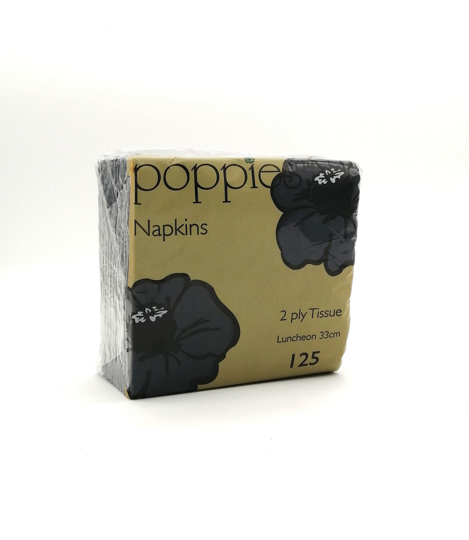 2000pcs 33cm 2ply Black 4 Fold Napkins