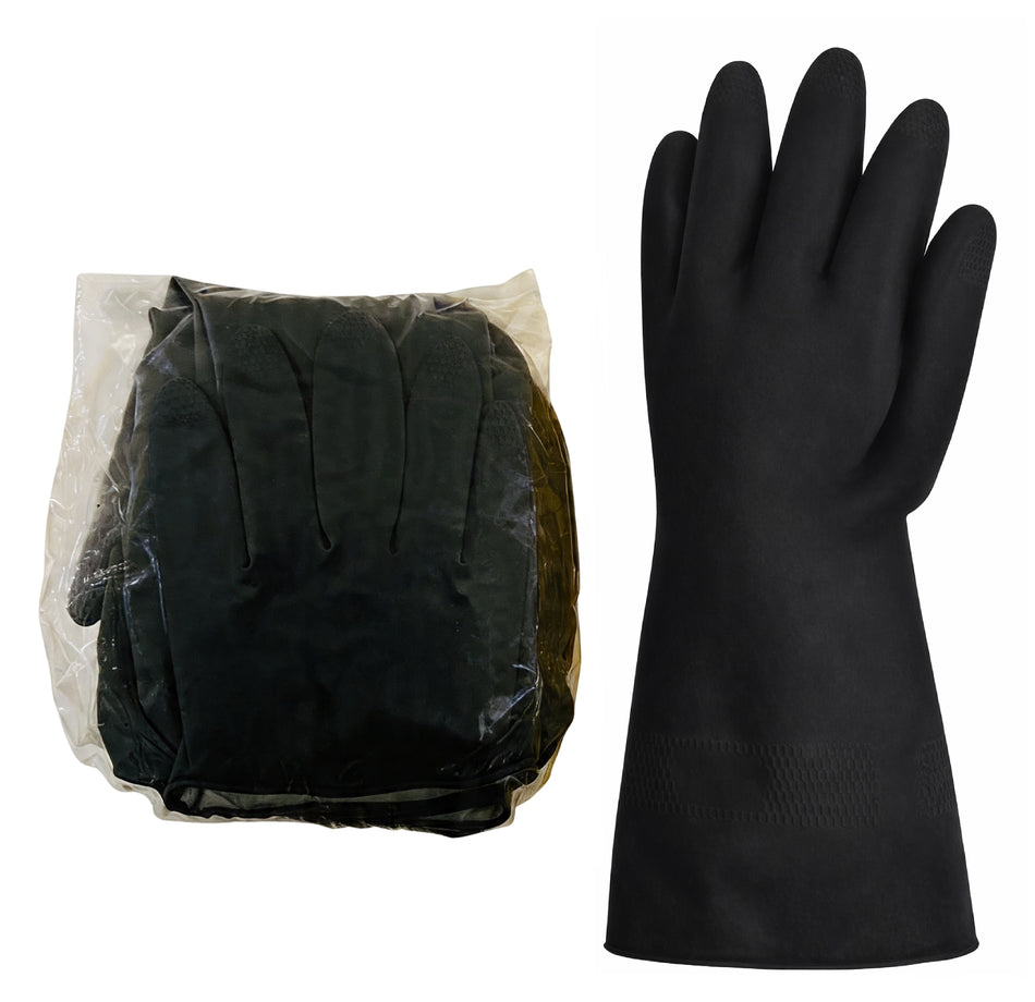 5 Pairs Rubber Gloves Black Size L