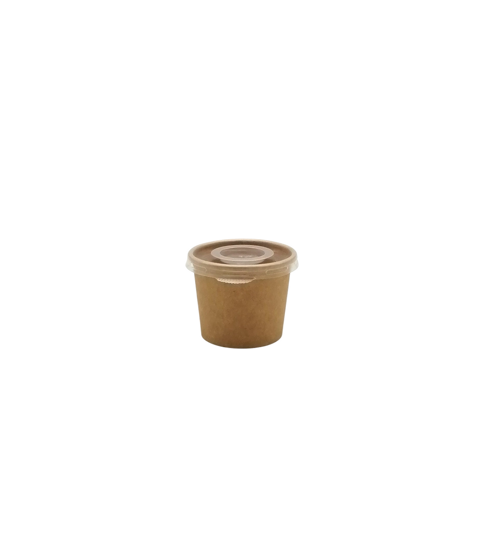 1000pcs 2oz Kraft Sauce Pots & Lids