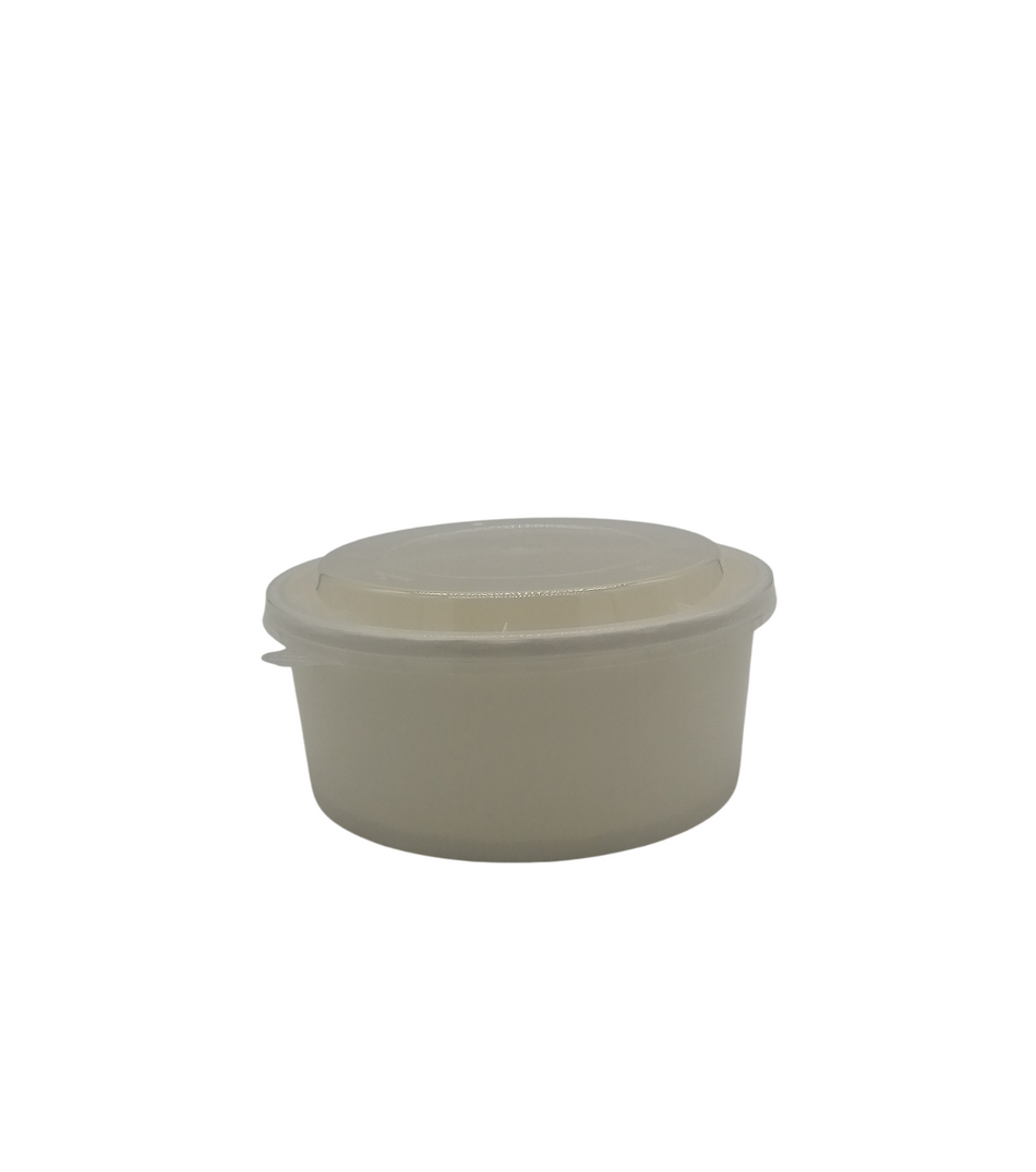 300 pcs 750cc 26oz White Food Bowls & Lids