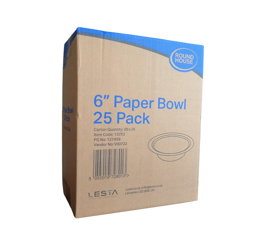 500 pcs 6" Round Paper Bowls
