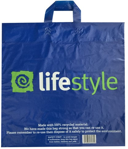 500 pcs 450mm x 450mm 50mu Blue Lifestyle Reusable Carrier Bags