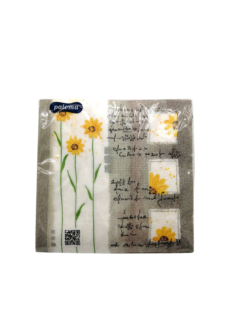 20pcs Paloma Dandelion Napkins packaging featuring a delicate dandelion design in a botanical style.