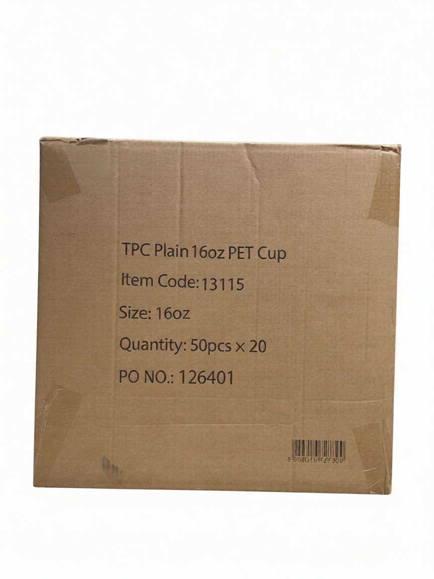 1000 pcs 16oz Clear Plastic Disposable Smoothie Cups